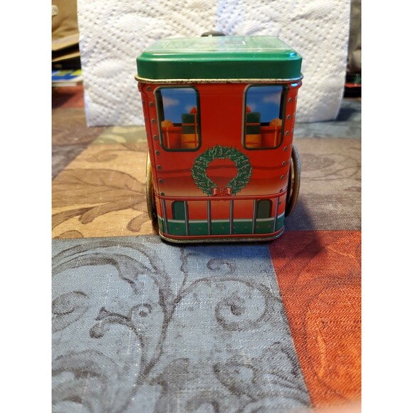 Christmas Express Train Locomotives Shaped Tins, Compart & Wheels Spin - RH#38 - Picture 11 of 14